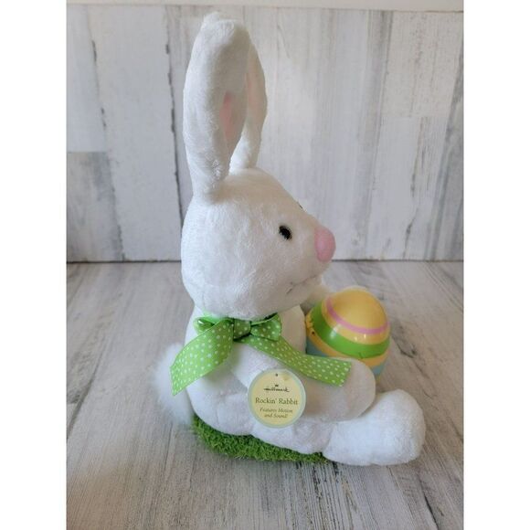 Hallmark Rockin Rabbit AS IS Easter bunny plush Home Spring decor - Picture 4 of 7